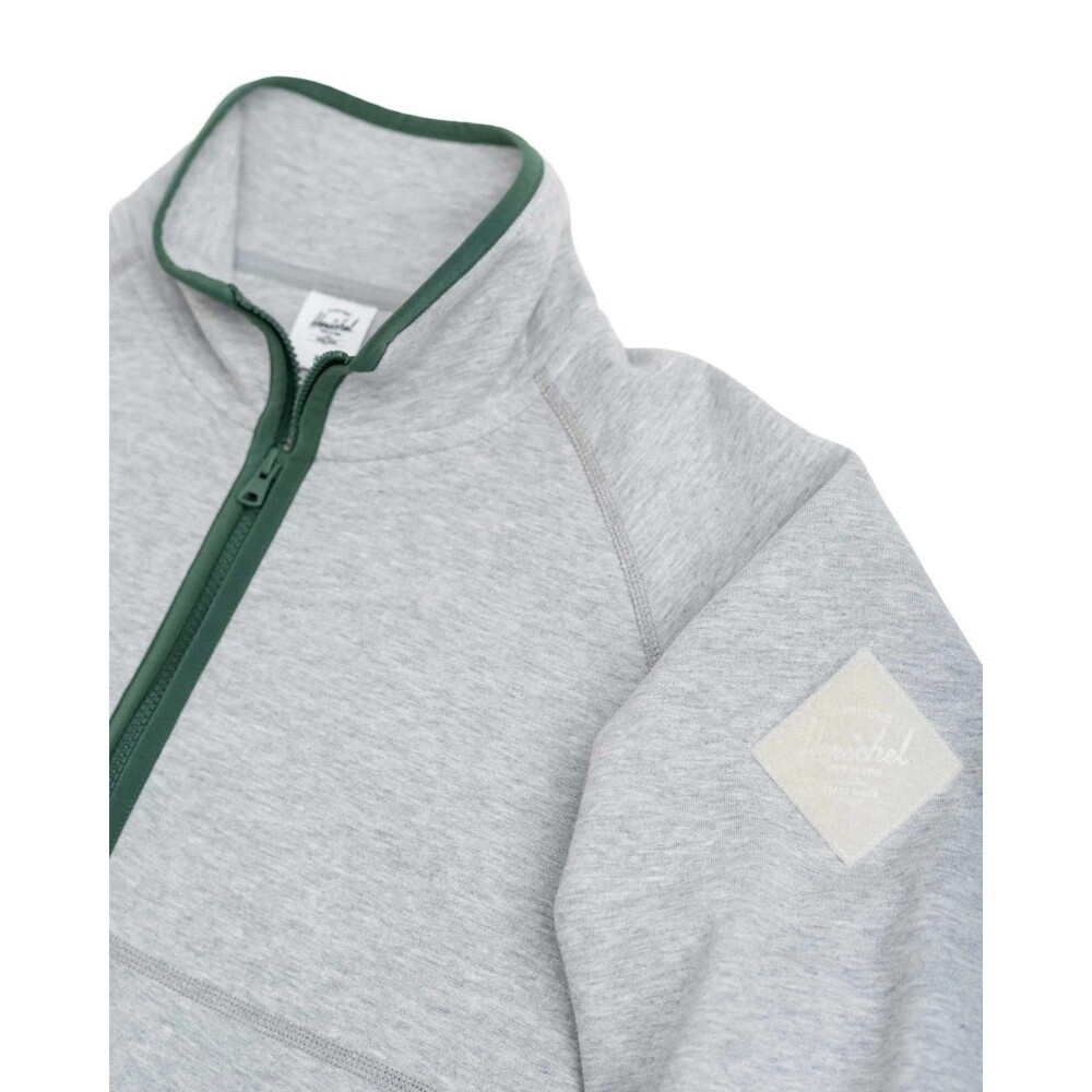 Herschel Mens Outdoor Performance Heather Light Grey Quarter Zip, Size XL - Picture 3 of 14